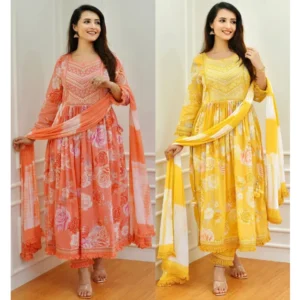 নাইরা কাট থ্রি পিস - এক্সক্লুসিভ কালেকশন (অনস্টিচড স্ক্রিন প্রিন্টেড)